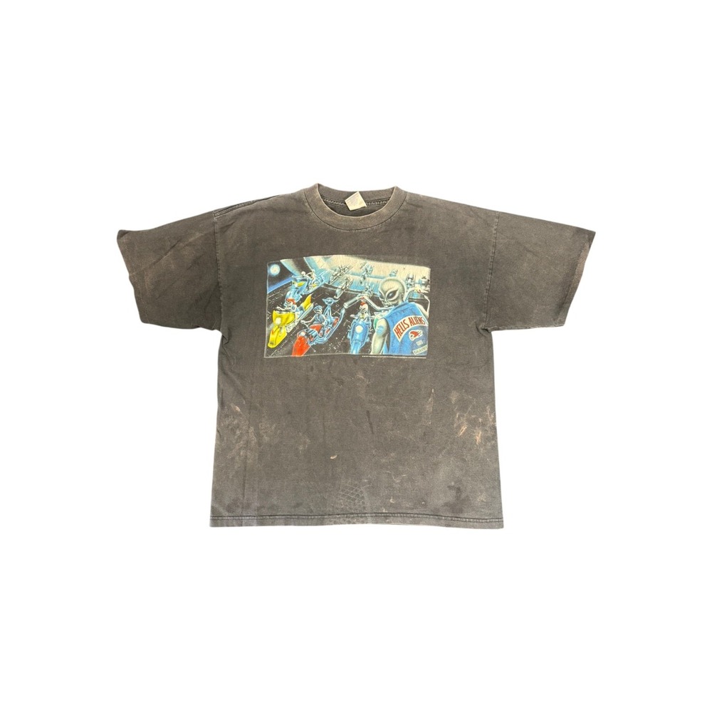 Vintage 90s Alien Workshop Skateboarding Graphic T-Shirt Sz XL Hells Aliens Y2k